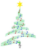 Drawing of Carol Music Christmas Tree k0405503.