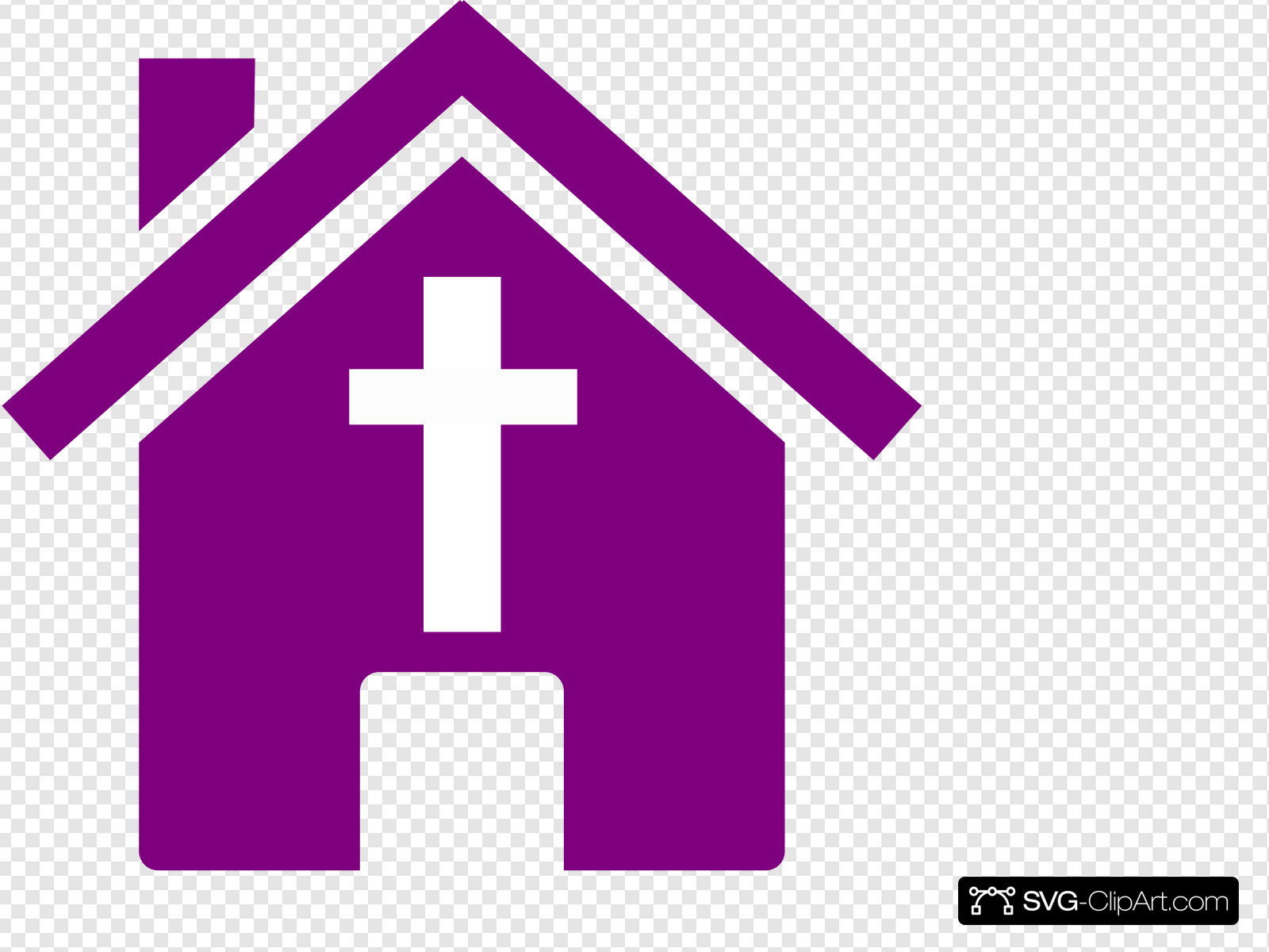 Purple Church House Clip art, Icon and SVG.