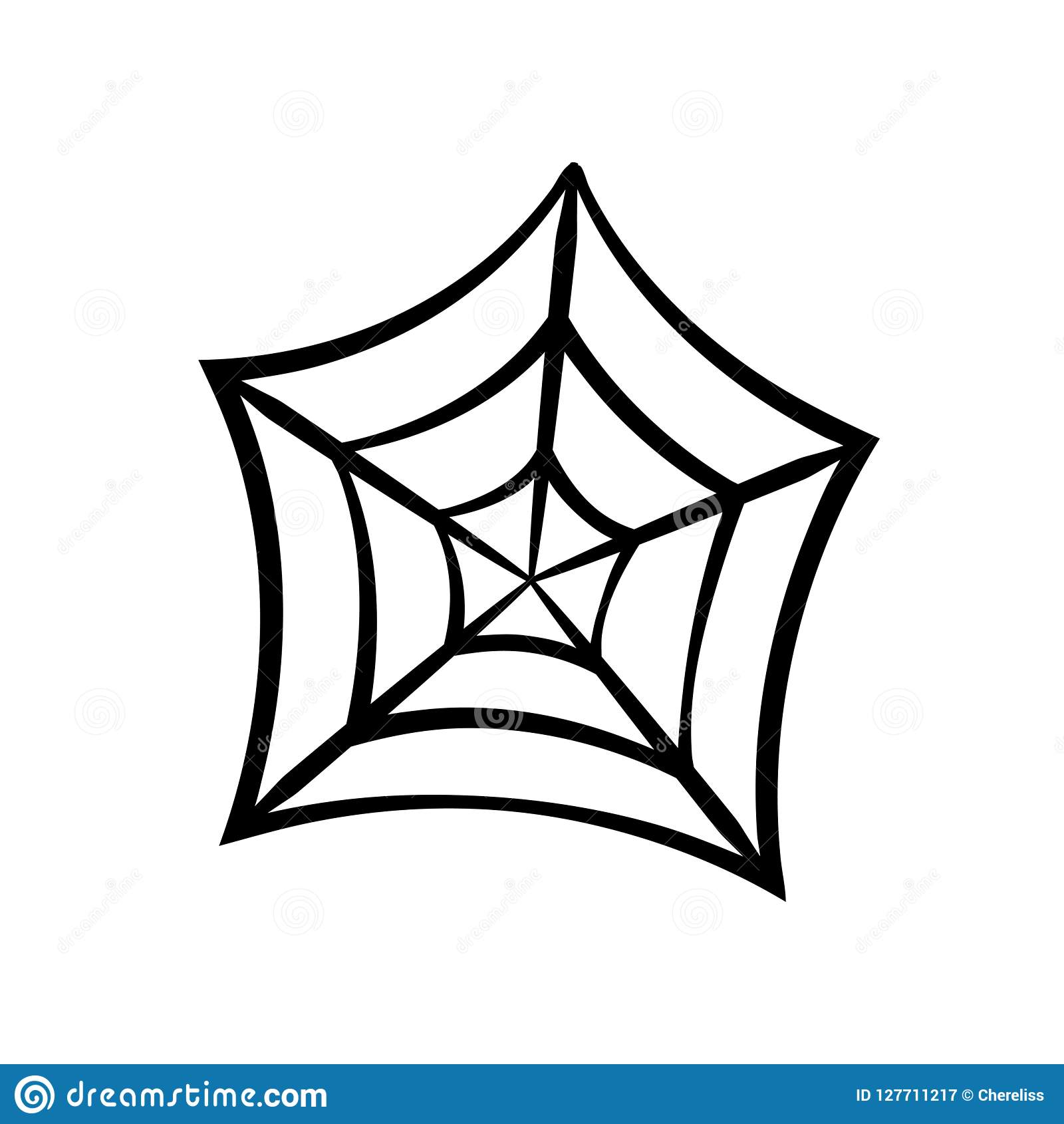 Spider Web Icon. Cobweb Vector Silhouette. Spiderweb Clip Art. Flat.