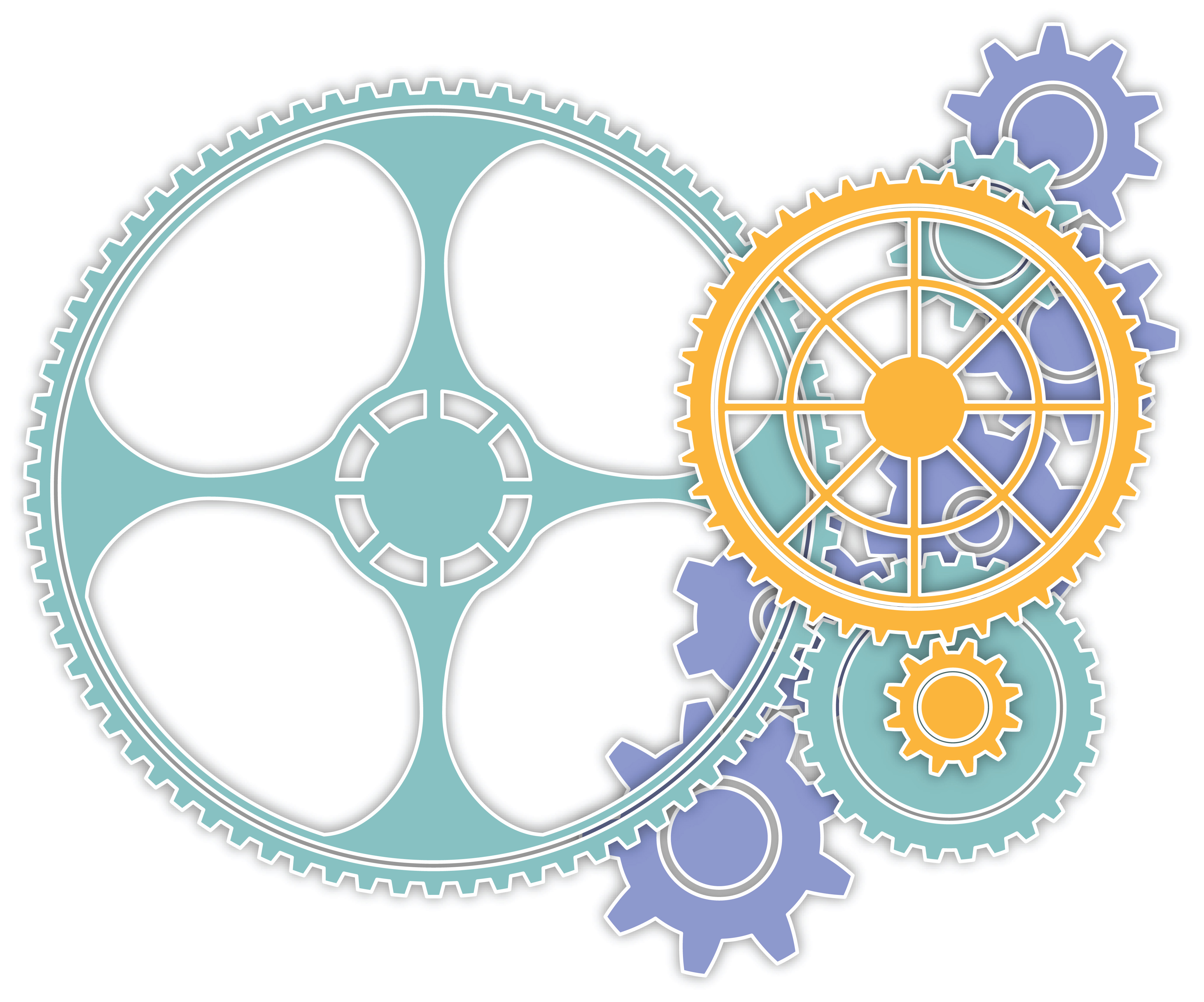 Free Clipart of steampunk gear cog wheels.