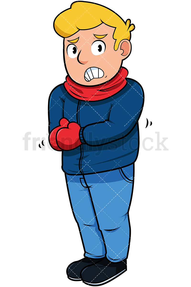 Man Trembling With Cold.