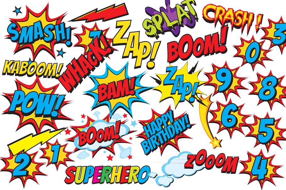 Superhero clip art comic book.