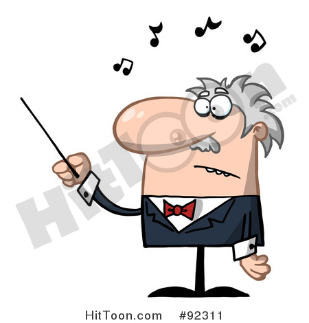 Conductor Clipart #92311: Senior Conductor Waving a Baton by Hit Toon.