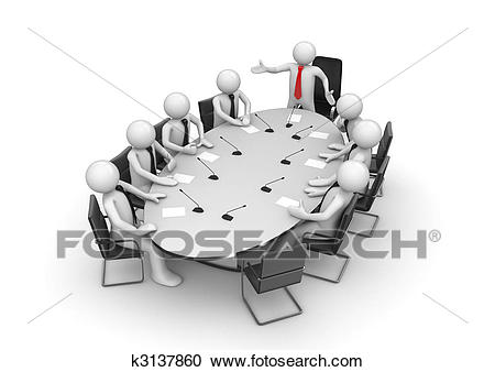 Corporate meeting in conference room Clipart.