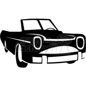 black and white convertible clipart. Royalty.