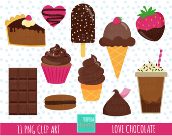 LOVE CLIPART, CHOCOLATE clipart, valentine\'s day clipart, DESSERTS, FOOD.