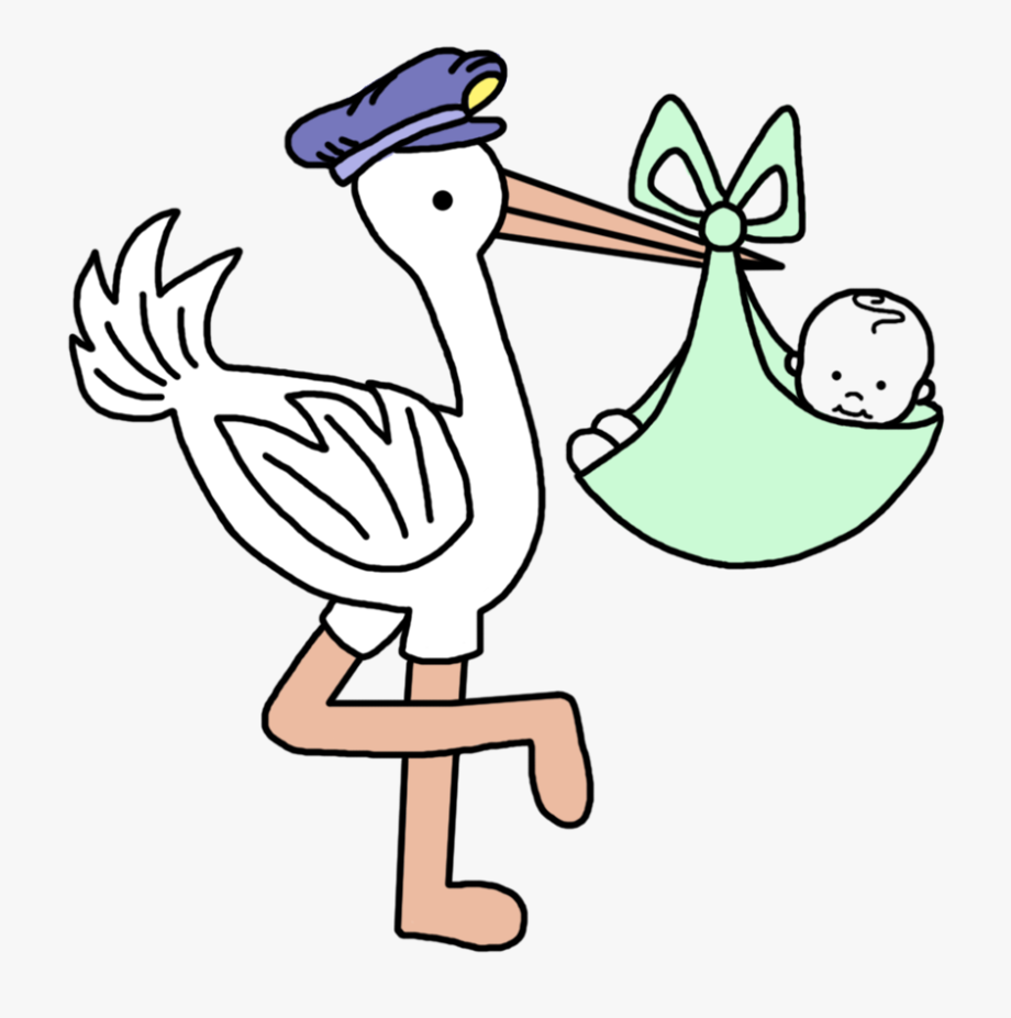 Stork Clipart Baby Diaper Bag.
