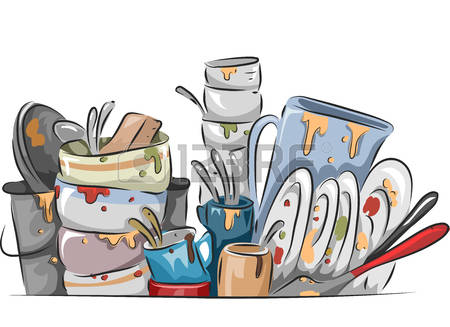 Dishes In Sink Clipart.