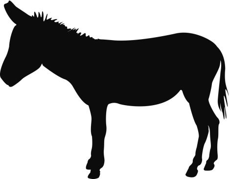 vector file of donkey silhouette.