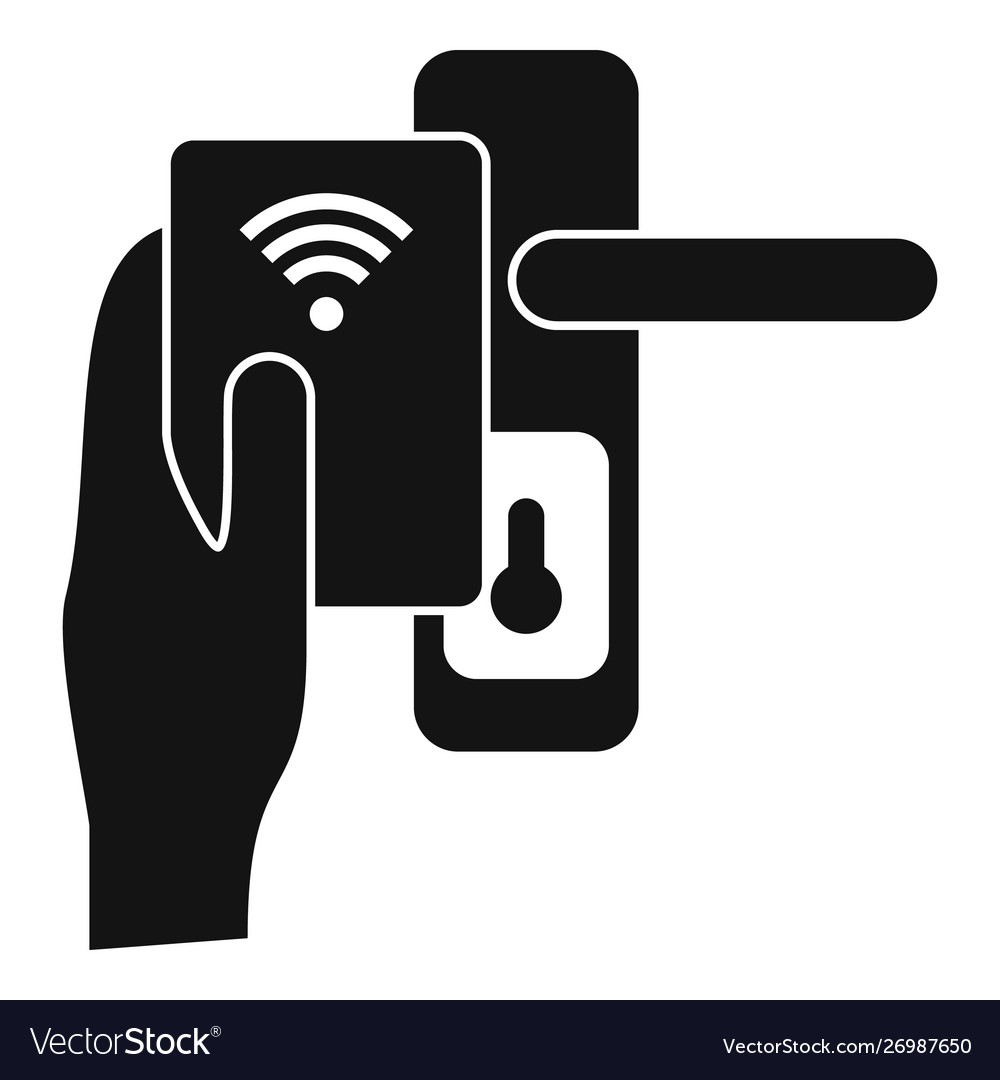 Control smart door lock icon simple style.