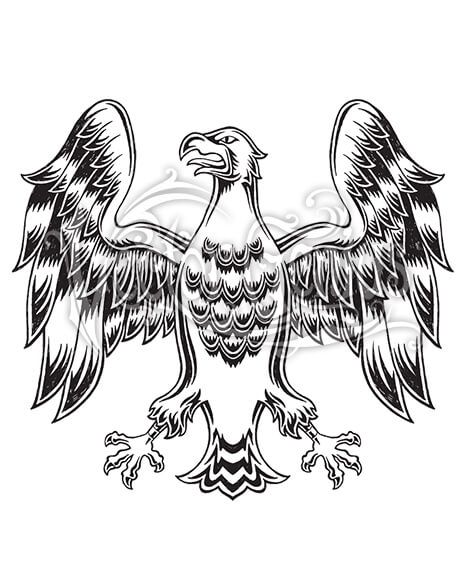 Graphic Medieval Eagle Wings Clip Art.