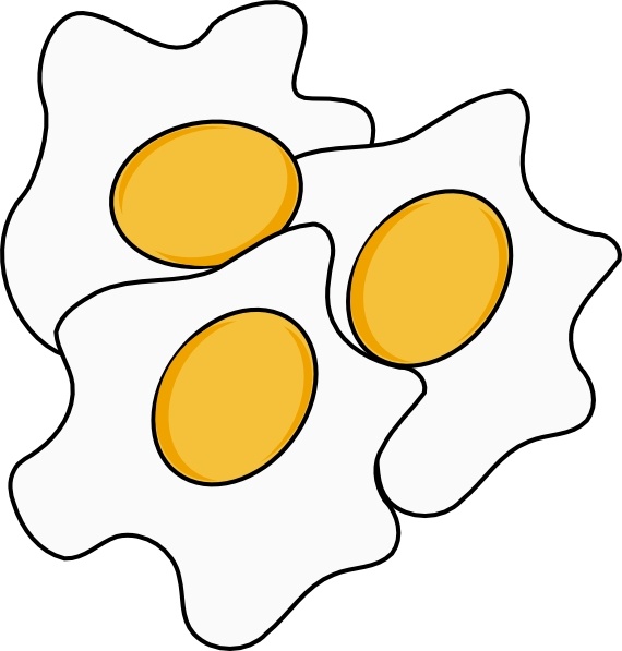 Fried Eggs clip art Free vector in Open office drawing svg.