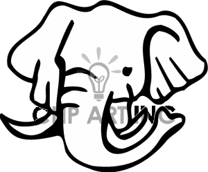 Elephant Head Clipart Black And White.
