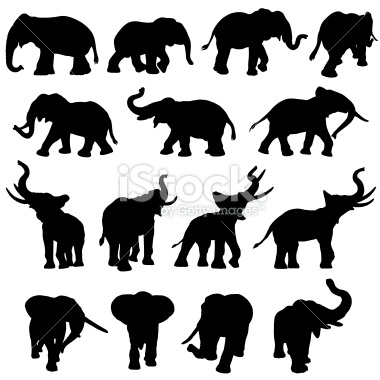 elephant trunk up outline