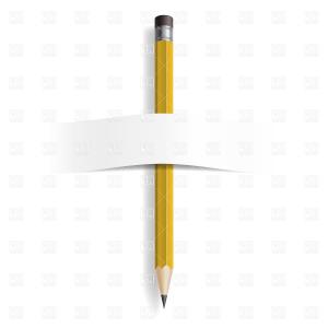 Free Realistic Icon Of Pencil With Eraser Vector Clipart Graphic.
