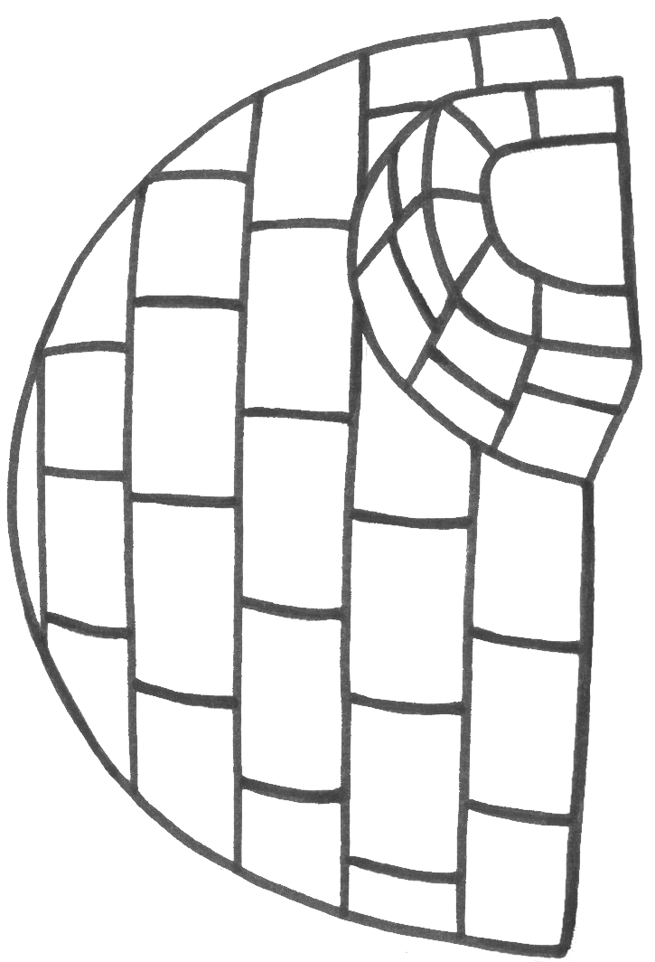 Igloo coloring sheet. Can fill with tissue paper, cotton.
