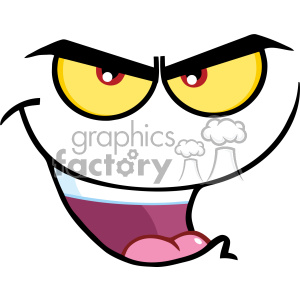 10865 Royalty Free RF Clipart Evil Cartoon Funny Face With Bitchy  Expression Vector Illustration clipart. Royalty.