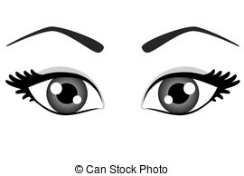 Eyes With Eyelashes Clipart Black And White.