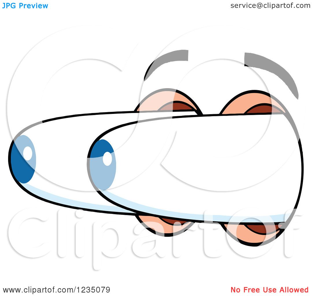 Clipart of a Pair of Surprised Blue Eyes Popping out.