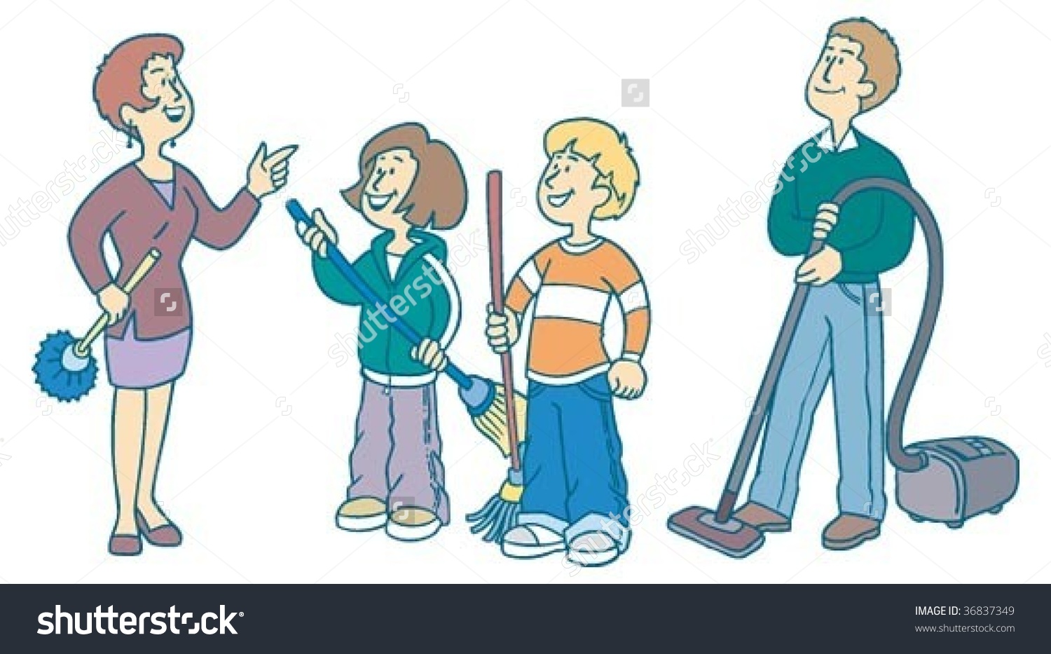 Family Cleaning Together Clipart (29+).