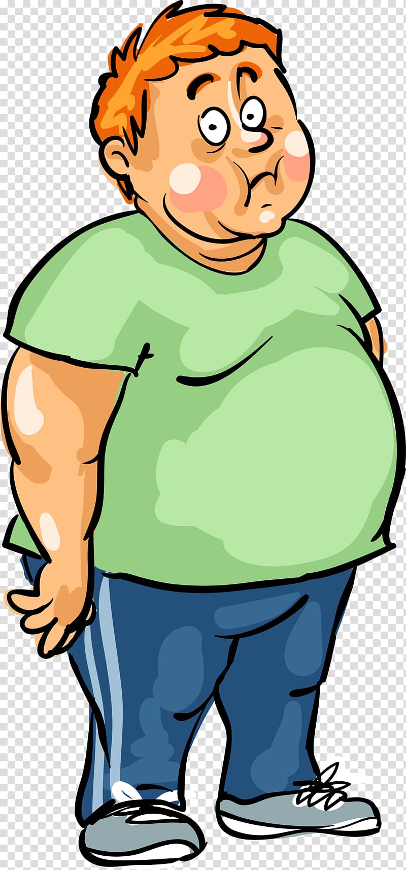 Male cartoon character illustration, Man Male Fat, A fat man.