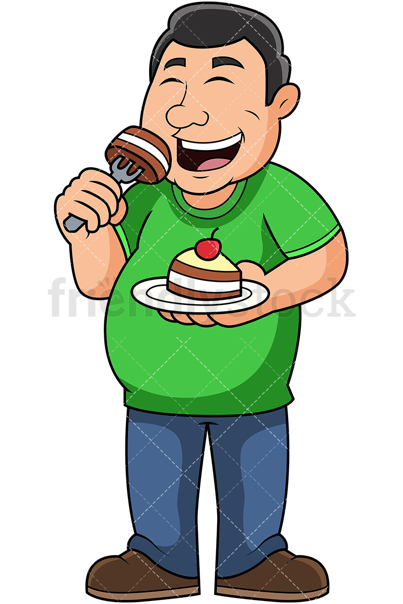 Fat Guy Eating Cake.