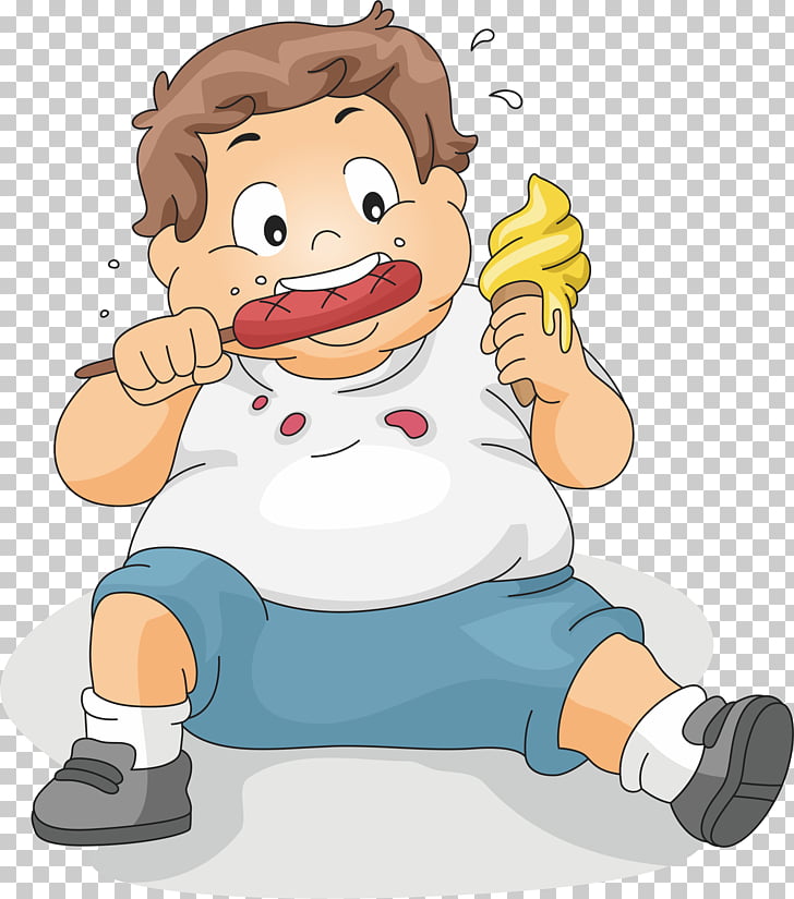Eating Boy Child , Sitting to eat fat children, man eating.