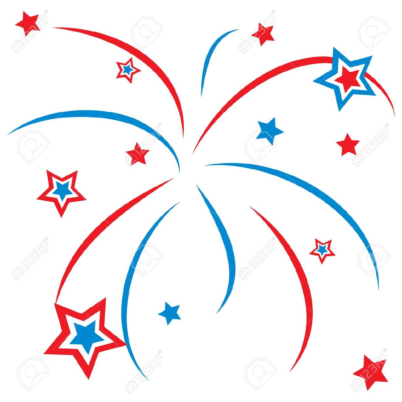 Fireworks blue firework star images clip art.