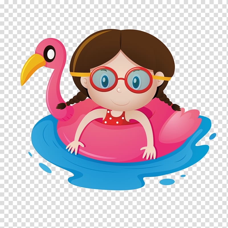 Girl with floater , Beach Child , swimming pool transparent.