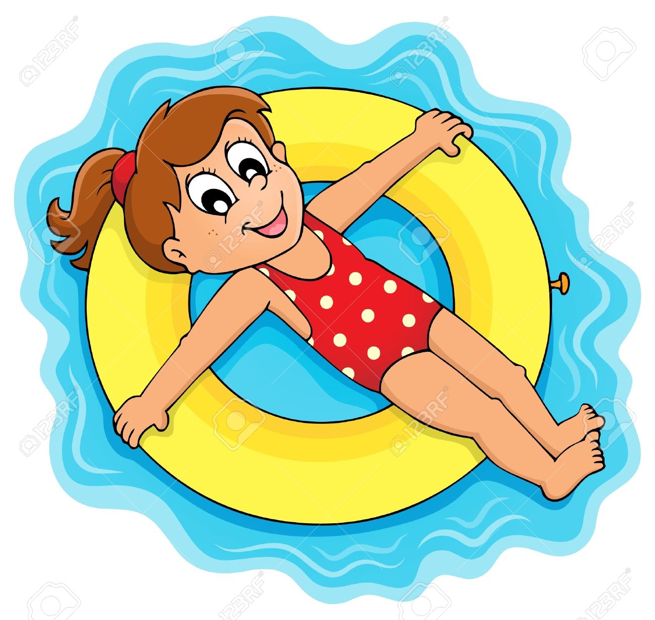 Woman Floating In Water Clip Art