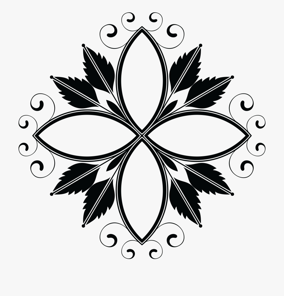 Free Clipart Of A Floral Design Element.