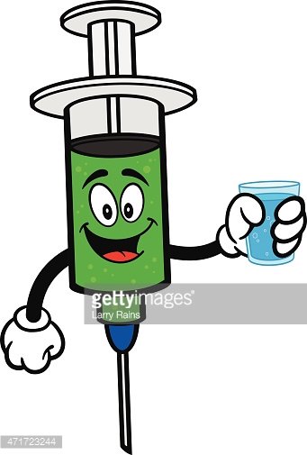 Flu Shot with Water Clipart Image.