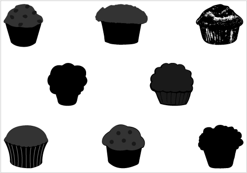 Muffin Silhouette Vector GraphicsSilhouette Clip Art.
