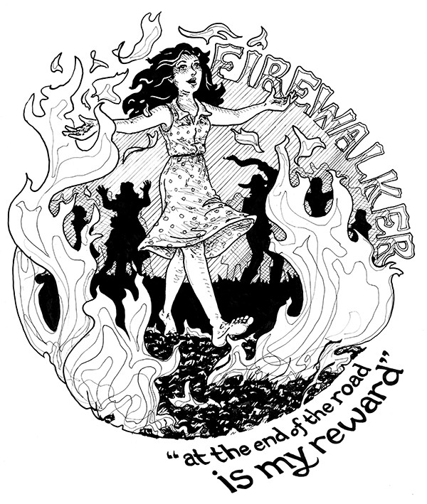 FIREWALKER: Illustration for a song by Angela Parrish.