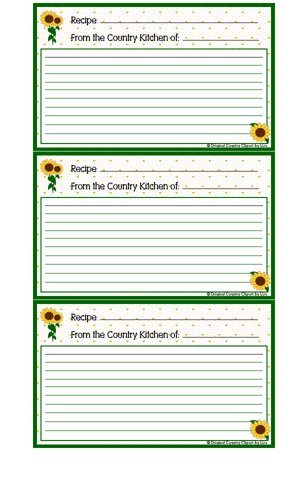 Free Printable Recipe Cards.