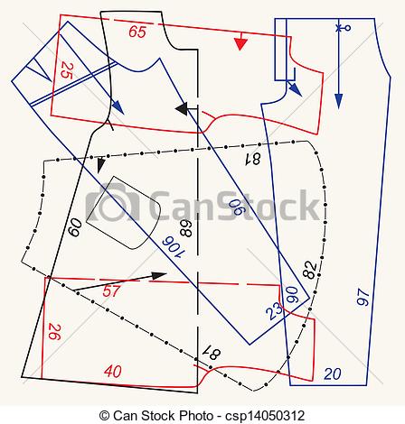 Sewing patterns clipart.