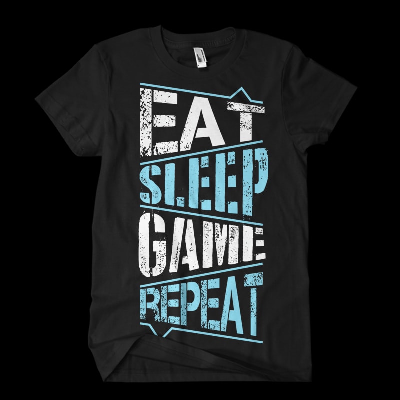 Eat Sleep Game Repeat vector clipart.