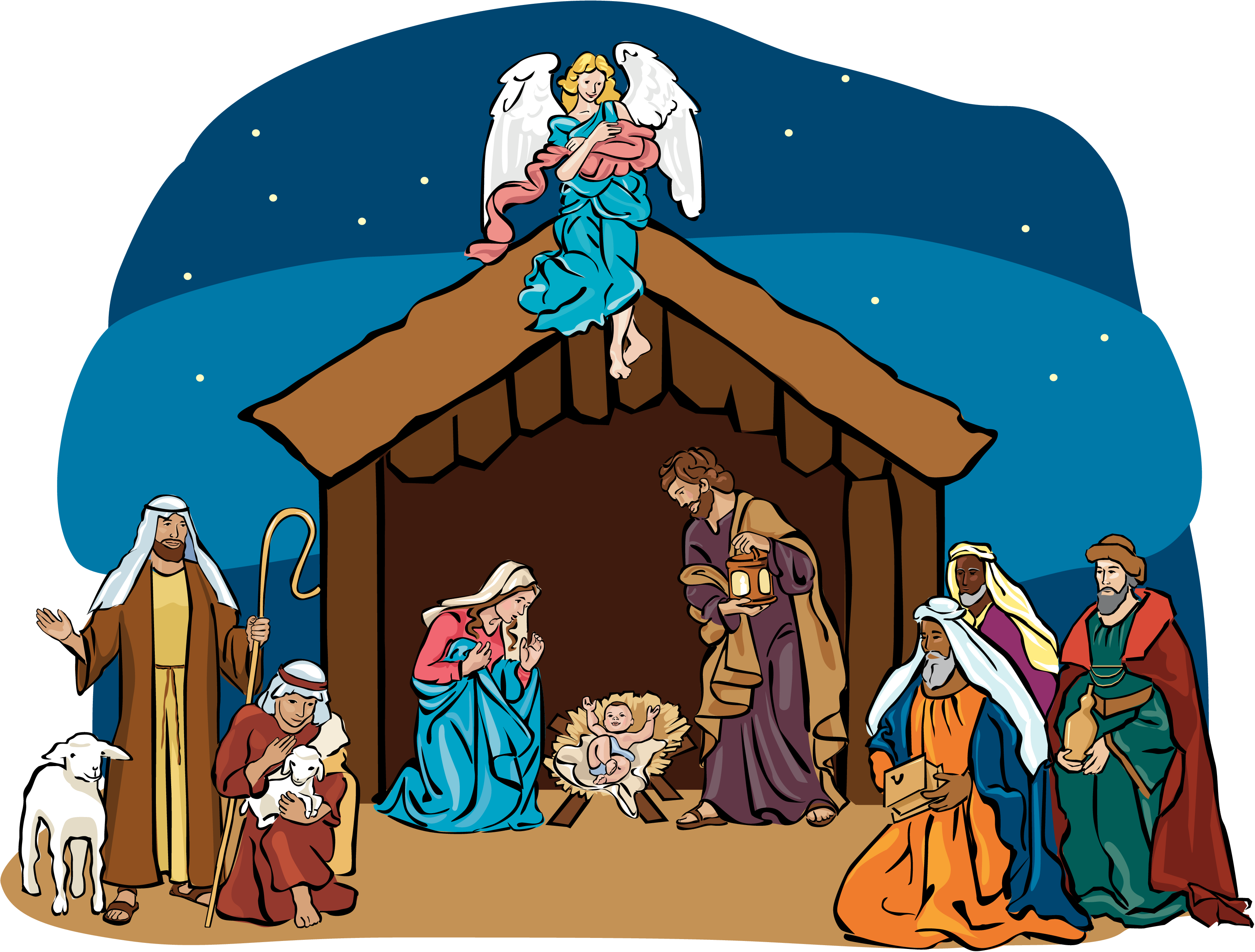 Nativity scene clipart free 3 » Clipart Station.
