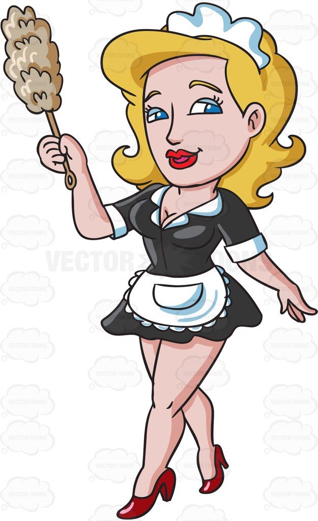 A seductive French Maid #cartoon #clipart #vector.