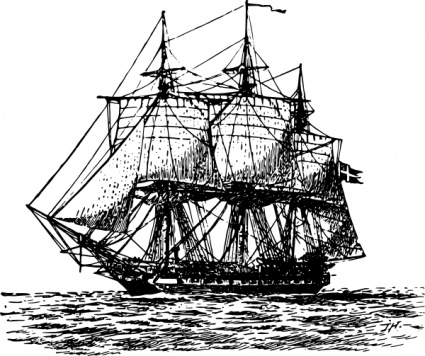 Frigate Ship clip art Clipart Graphic.