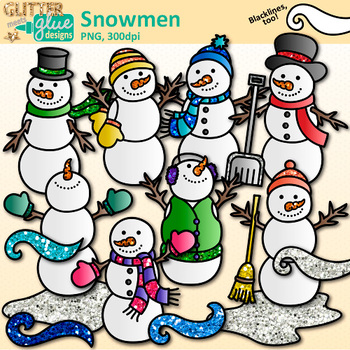 Snowmen Clip Art: Frosty the Snowman Winter Graphics {Glitter Meets Glue}.