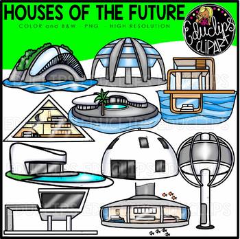 Houses of the Future Clip Art Set {Educlips Clipart}.