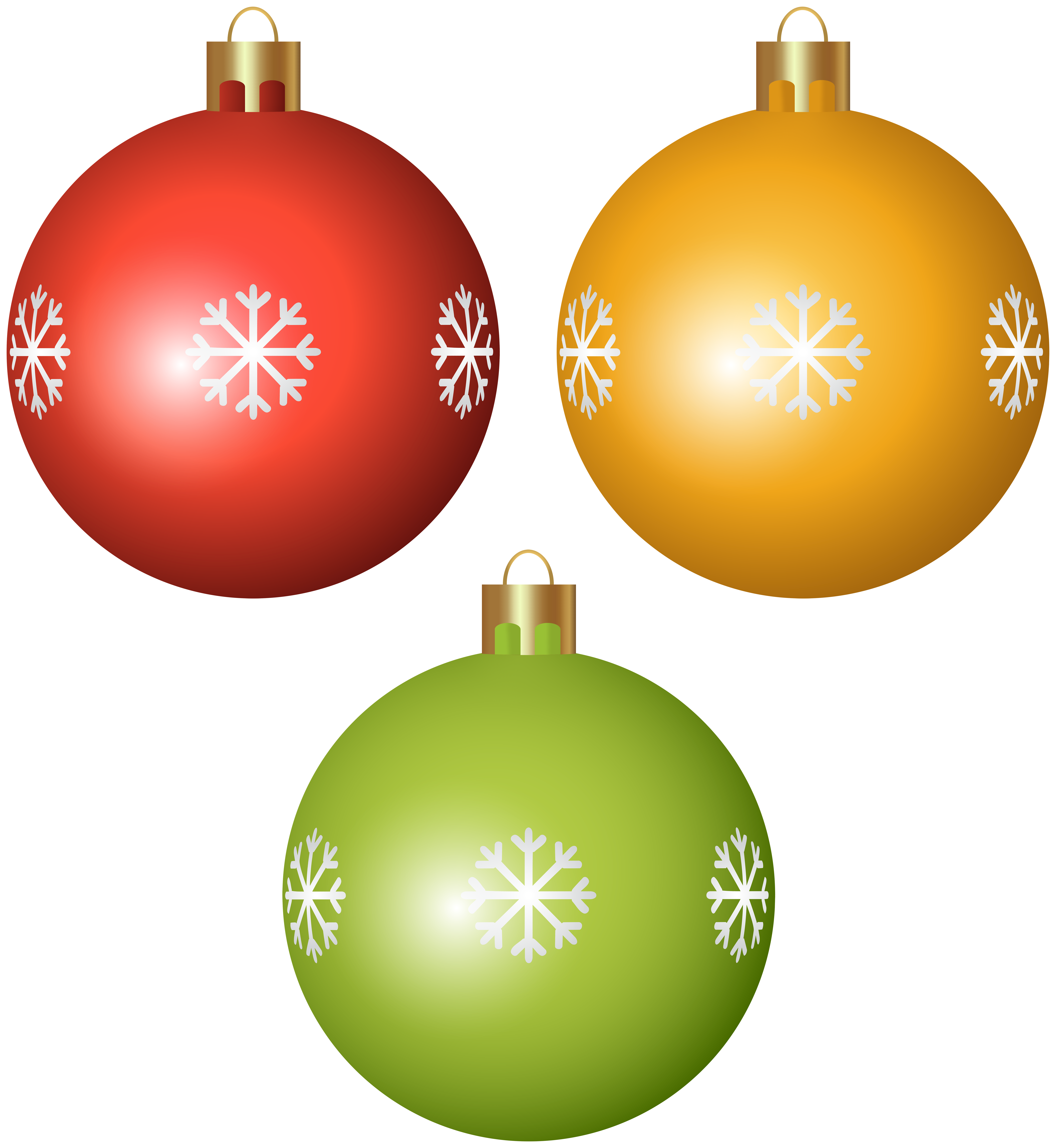 Three Christmas Balls PNG Clipart.