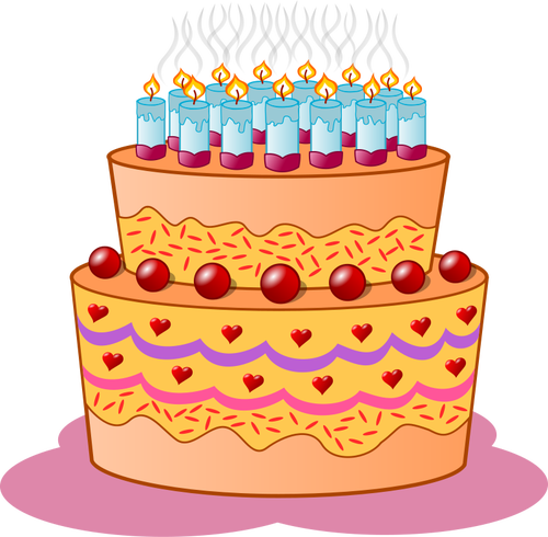 Image clipart vectoriel anniversaire gâteau.