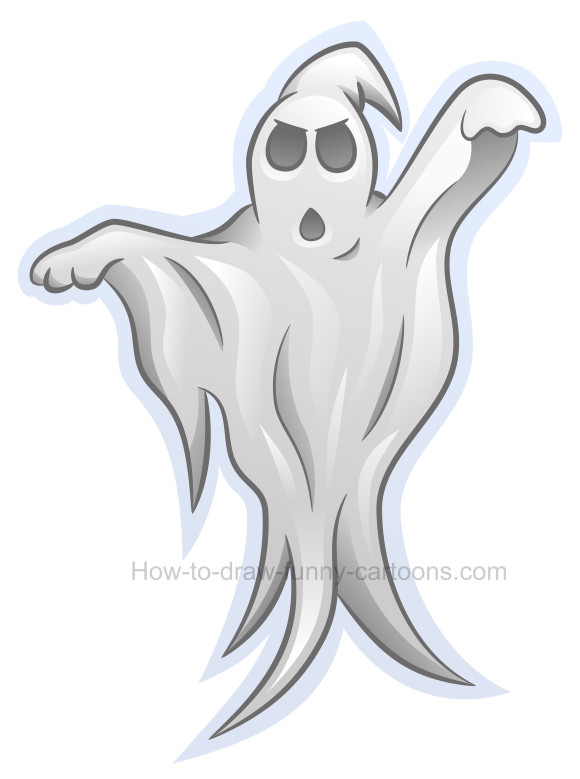 How to draw a ghost clip art.