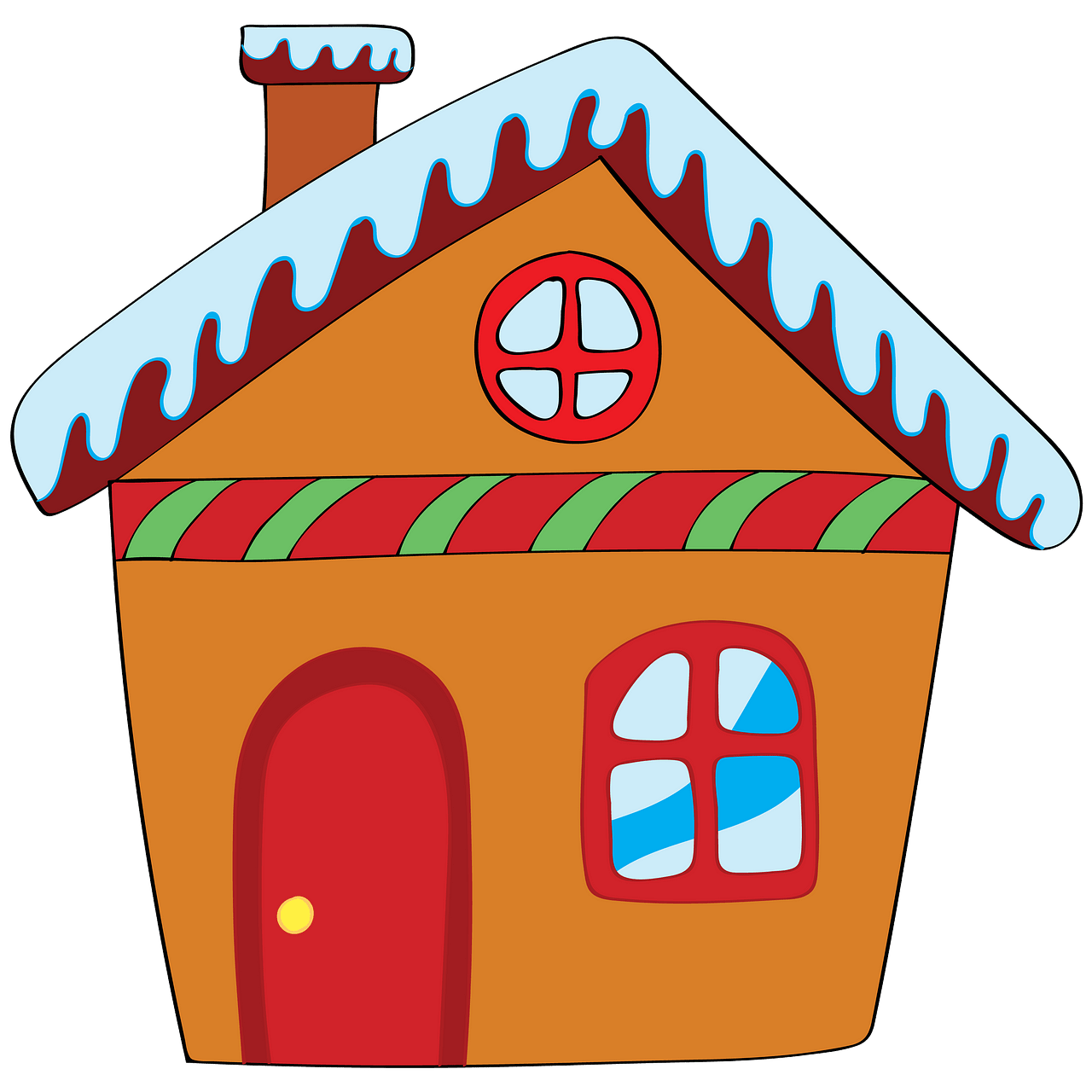 Gingerbread house clipart. Free download..