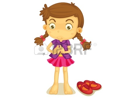 Illustration Of A Girl Getting Dressed Royalty Free Cliparts.