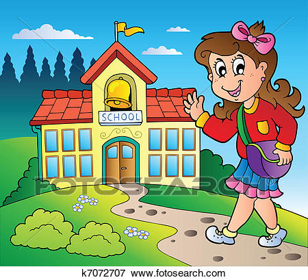 Girl going to school clipart 3 » Clipart Station.