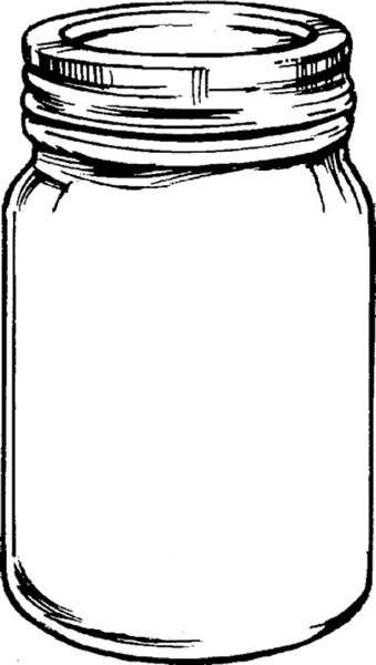 Free mason jar tempplates an ink drawing of a mason jar clipart.