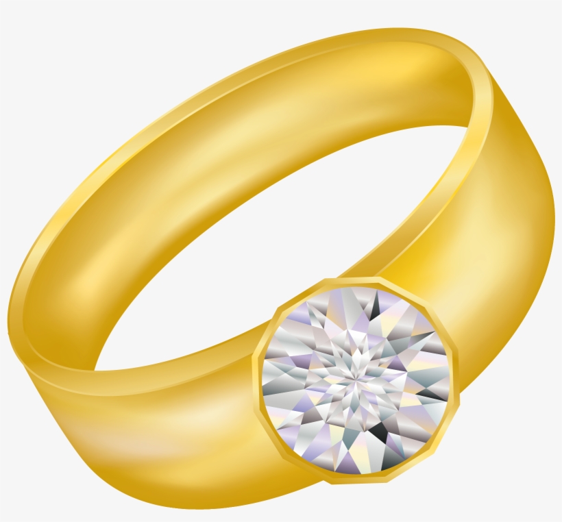 Transparent Gold Ring With Diamond Clipart.